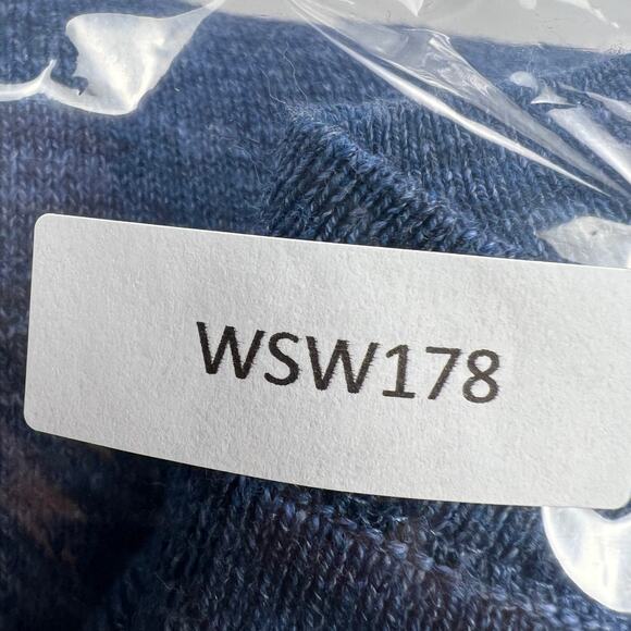 Chico's Heathered Blue Long Cardigan Leopard & Paisley Trim Chico's Size 1 (M/8) - Picture 12 of 14